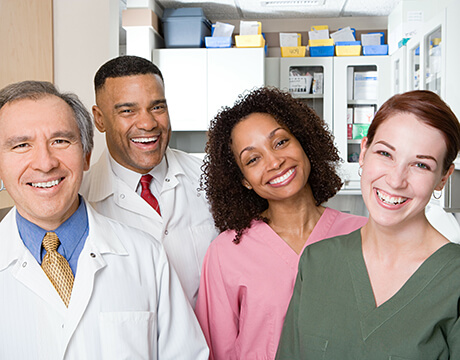 Dental team smiling