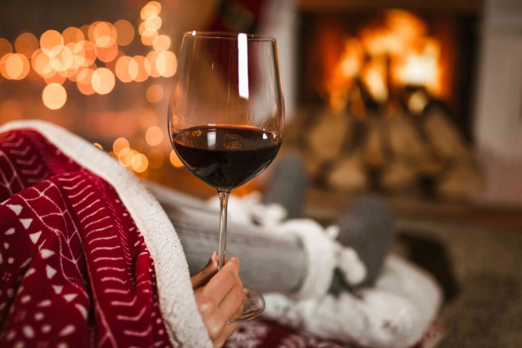 Woman holding a glass of wine